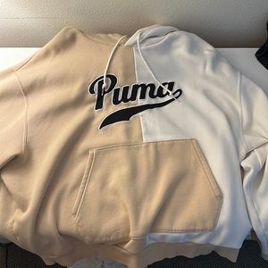 PUMA tan and white hoodie size XXL (runs small)